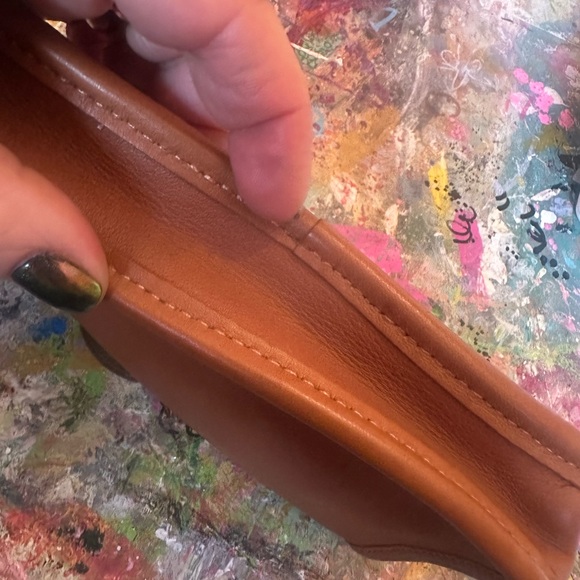 VINTAGE Coach Tan Leather Clutch 90’s - Picture 3 of 5